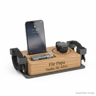 Multitool-Ladestation mit Gravur und 3D-Kabelclips