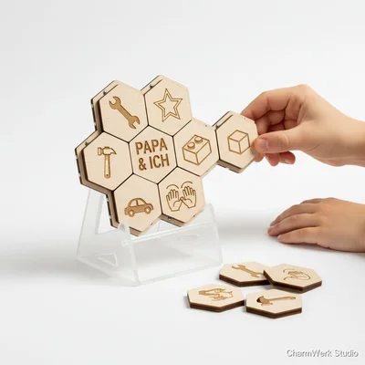 „Papa & ich“ Magnetpuzzle mit 3D-Aufsteller
