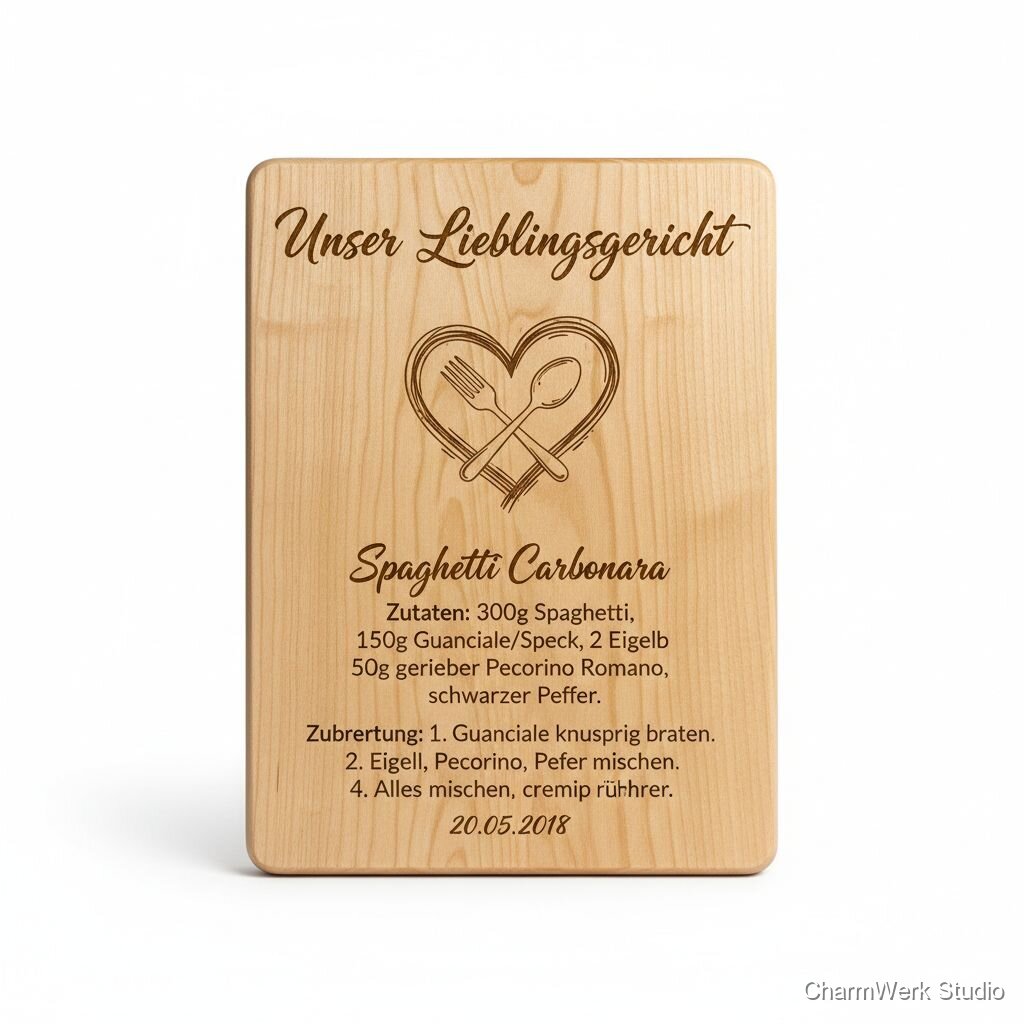 Graviertes Rezeptbrett „Unser Lieblingsgericht“