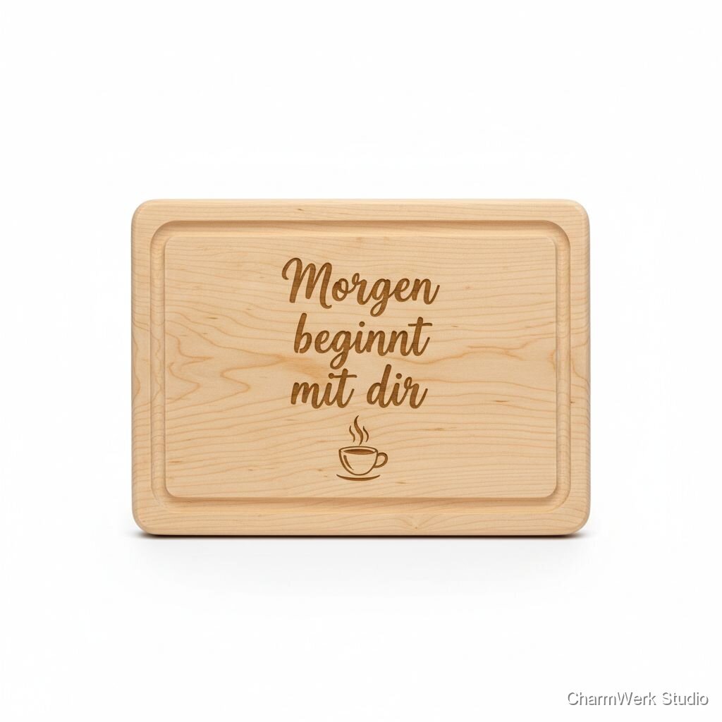 Graviertes Frühstücksbrett „Morgen beginnt mit dir“