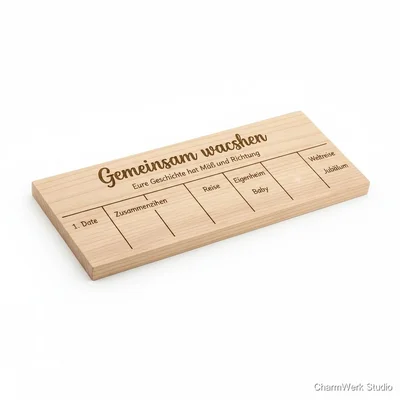 Graviertes Holzlineal „Gemeinsam wachsen“