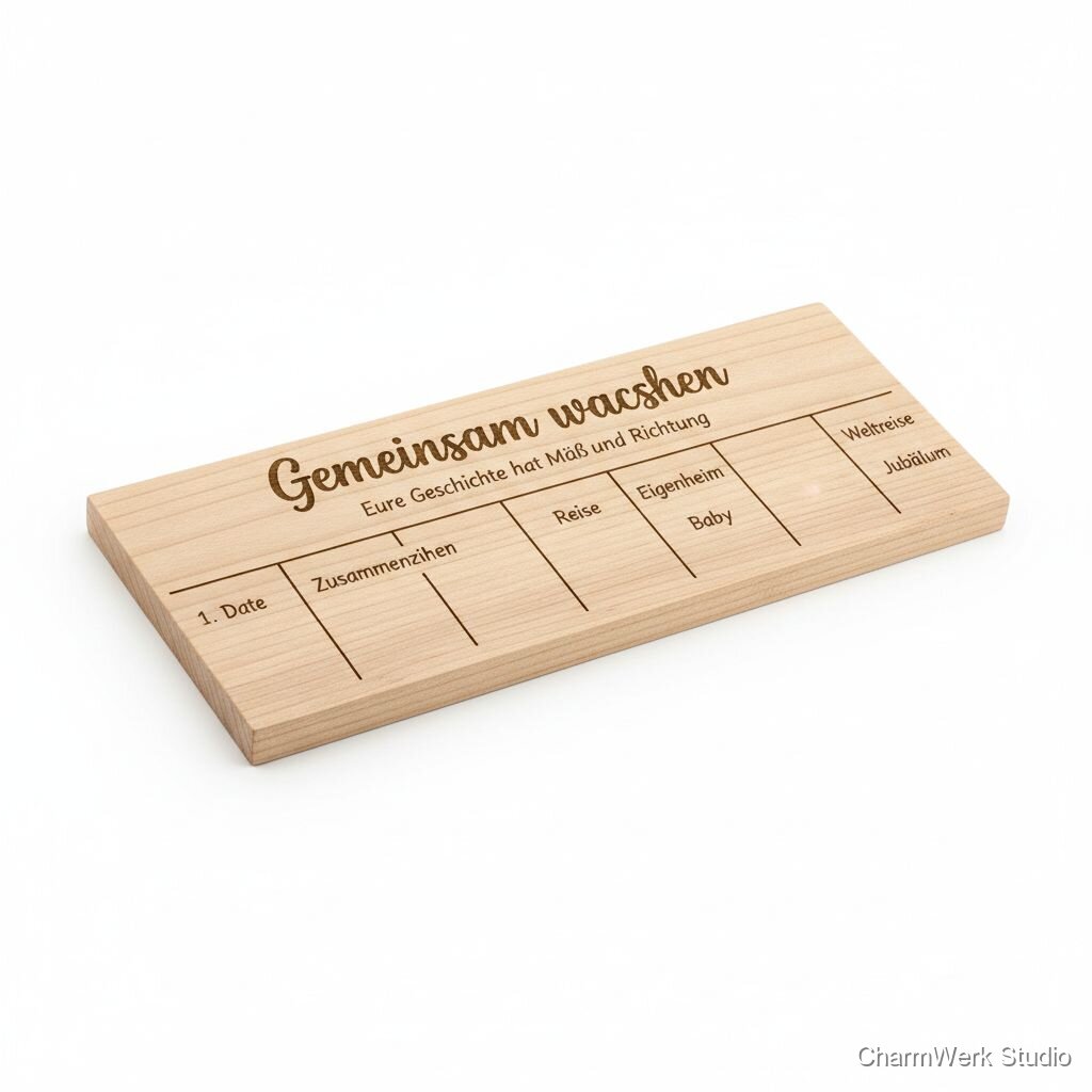 Graviertes Holzlineal „Gemeinsam wachsen“