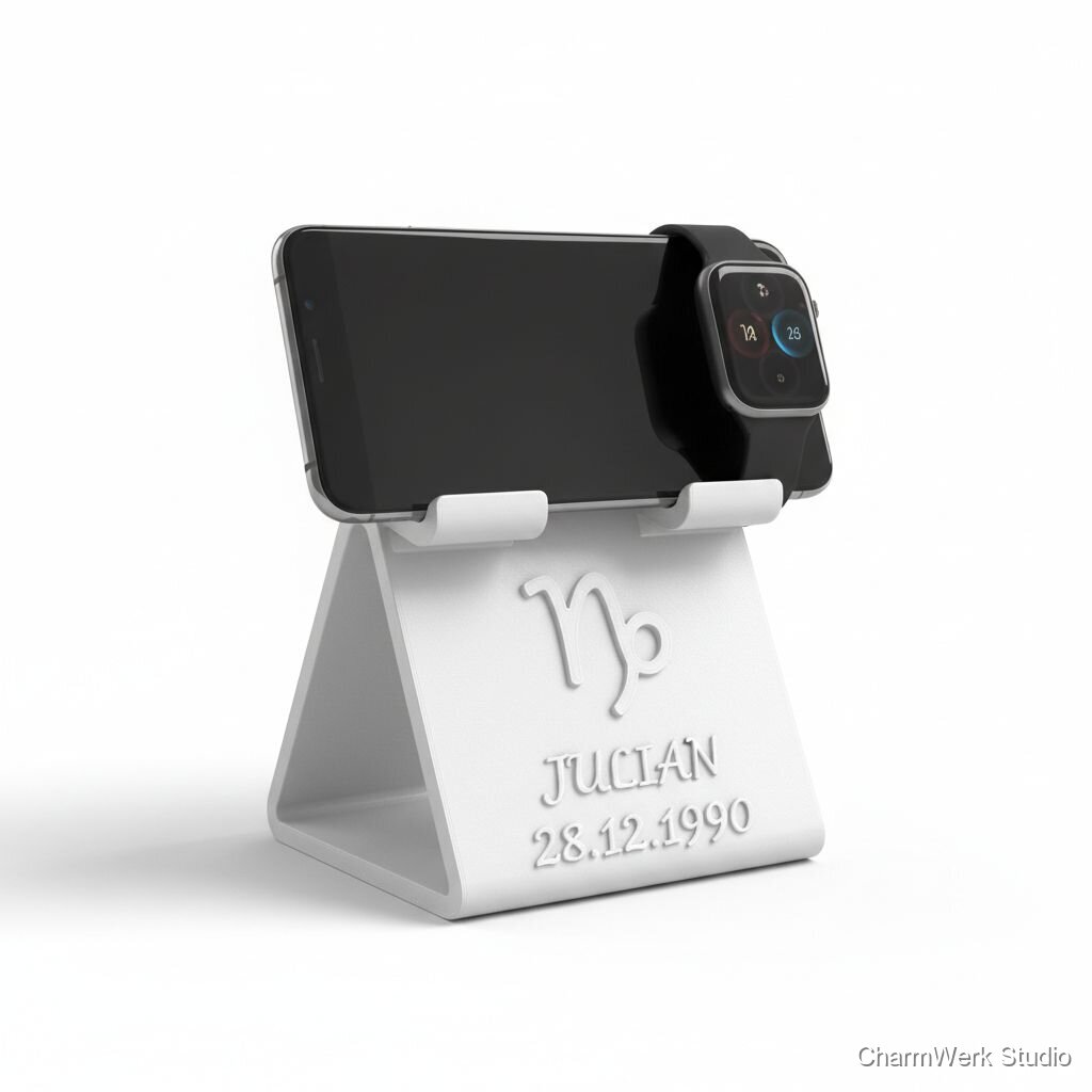 Personalisierte Handy-Dockstation im Sternzeichen-Look