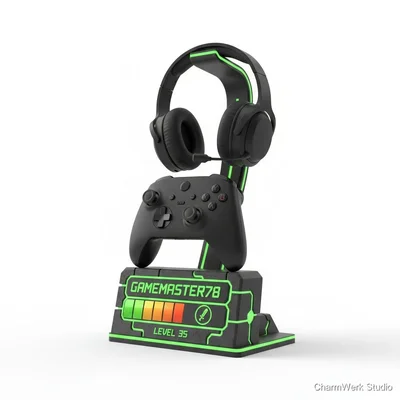 „Level-Up“-Controller-Ständer mit Gamertag