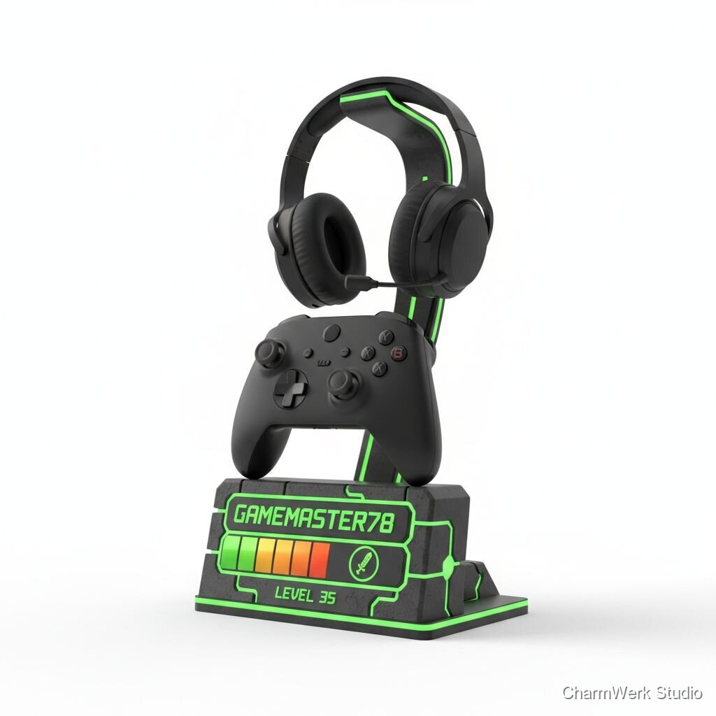 „Level-Up“-Controller-Ständer mit Gamertag