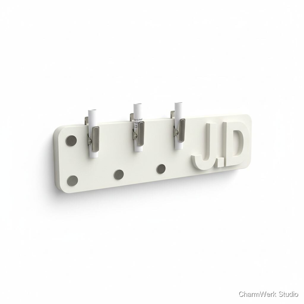 Magnetische Kühlschrank-Notizleiste mit Initialen
