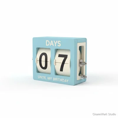 „Geburtstags-Countdown“-Flip-Stand für nächste Party