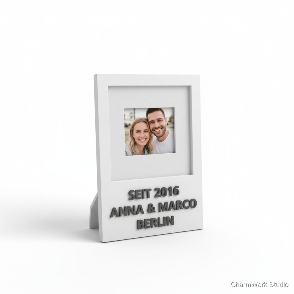 Personalisierter Mini-Fotorahmen als Polaroid-Stand