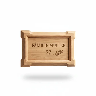 Türschild aus Holz mit 3D-Rahmenprofil