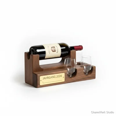 CNC-gefräste Mini-Bar „Jahrgang“-Flaschenhalter aus Holz