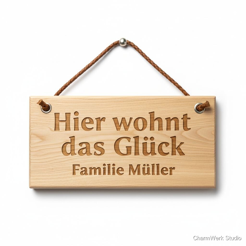 CNC-gefrästes „Lieblingsspruch“-Türschild fürs Zuhause