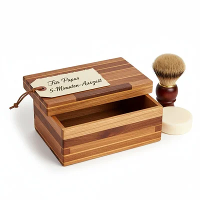 Handgemachte Rasierseifen-Box aus Holzresten (verleimt)