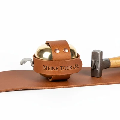 Personalisierte Fahrradklingel-Banderole aus Leder