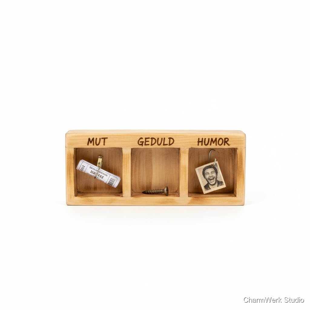 „Papas Erfolge“ – handgestaltetes Mini-Trophäenregal