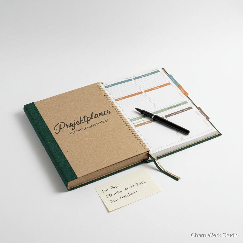 Handgebundener „Projektplaner“ für Heimwerker-Ideen