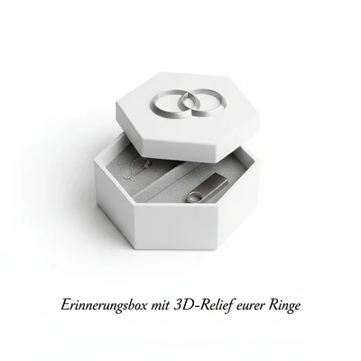 Erinnerungsbox mit 3D-Relief eurer Ringe