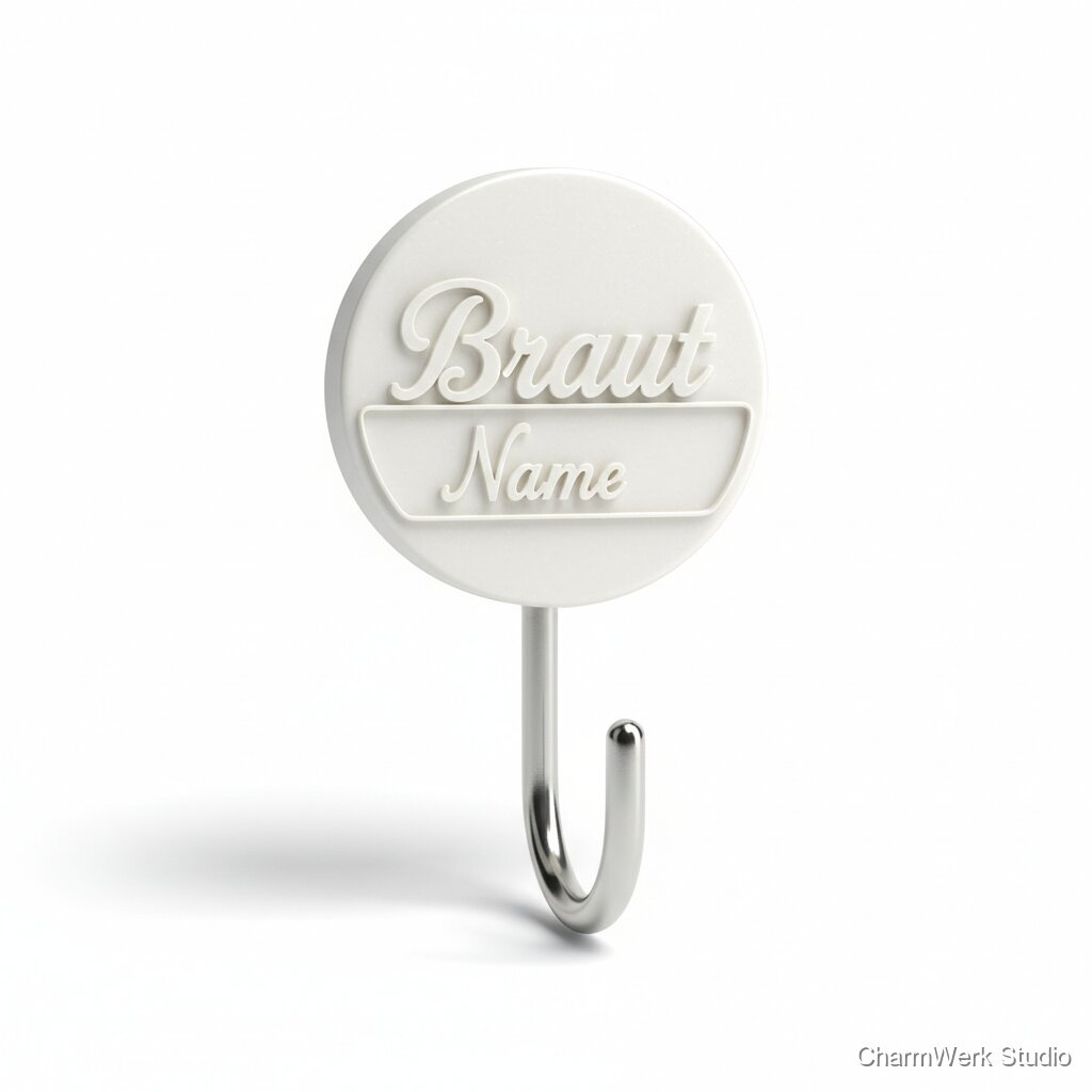 Handtaschenhaken „Braut“ mit Namensgravur-Optik