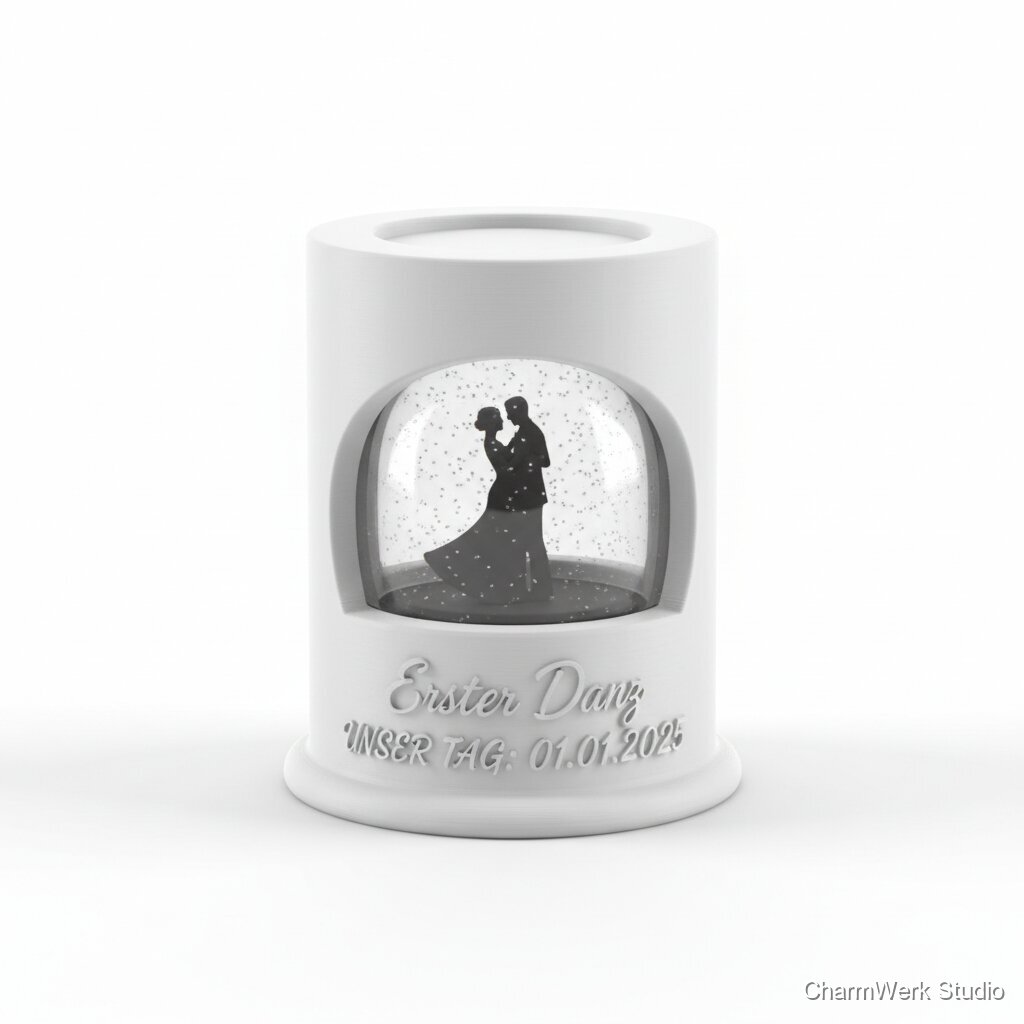 3D-gedruckter „Erster Tanz“-Schneekugel-Sockel