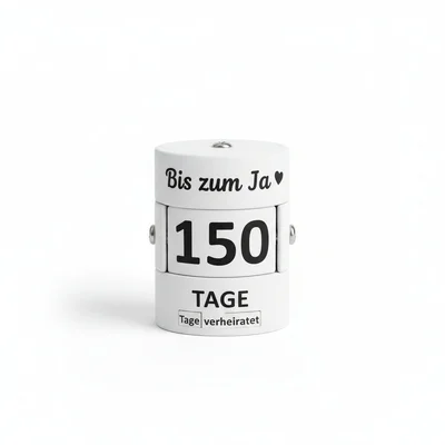 Countdown-Block „Bis zum Ja“ als Drehkalender
