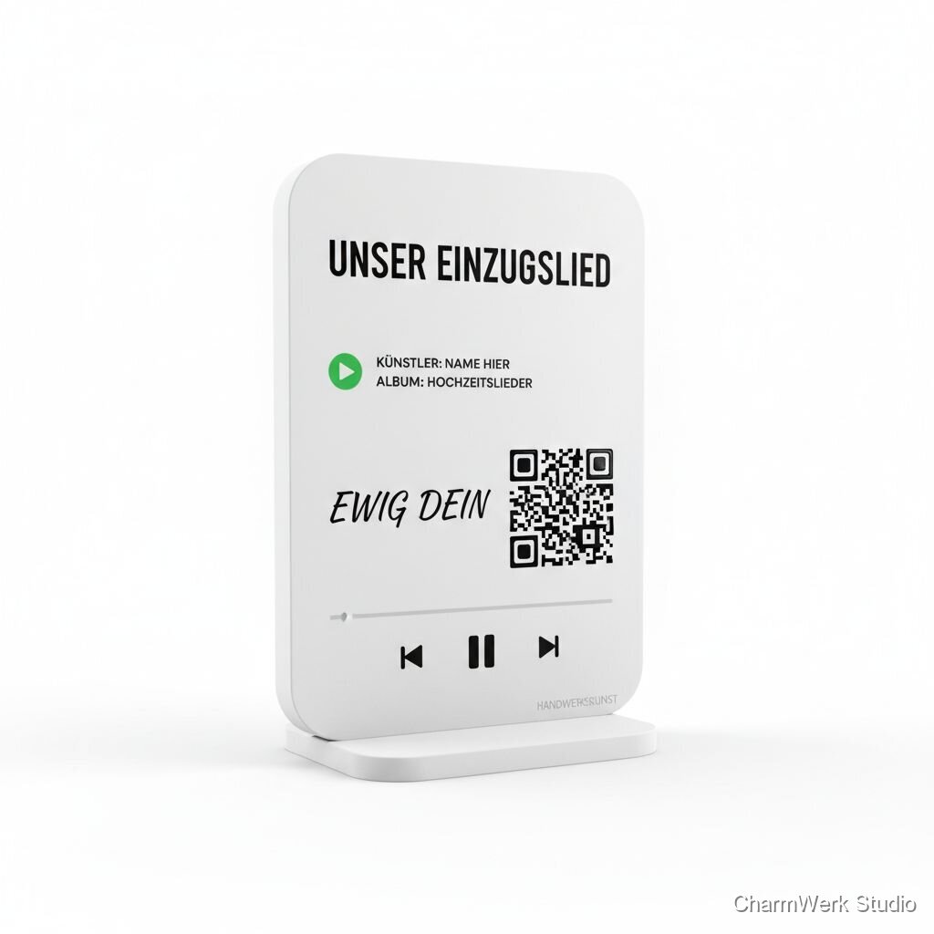 Hochzeits-„Playlist“-Aufsteller im Spotify-Style