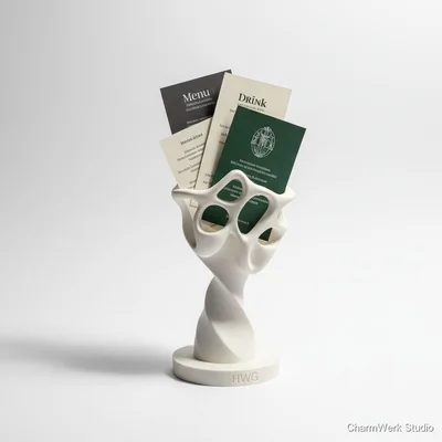 Menü- oder Getränkekarten-Ständer als 3D-Skulptur