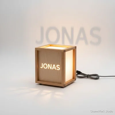 Geburtstags-Lampe „Name im Schattenwurf“ (CNC-Front)
