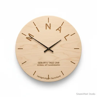 Geburtstags-Wanduhr „Minimal mit Namensindex“
