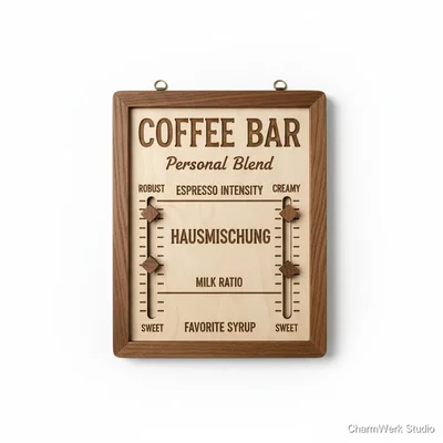 CNC-„Coffee Bar“-Schild mit persönlicher Mischung