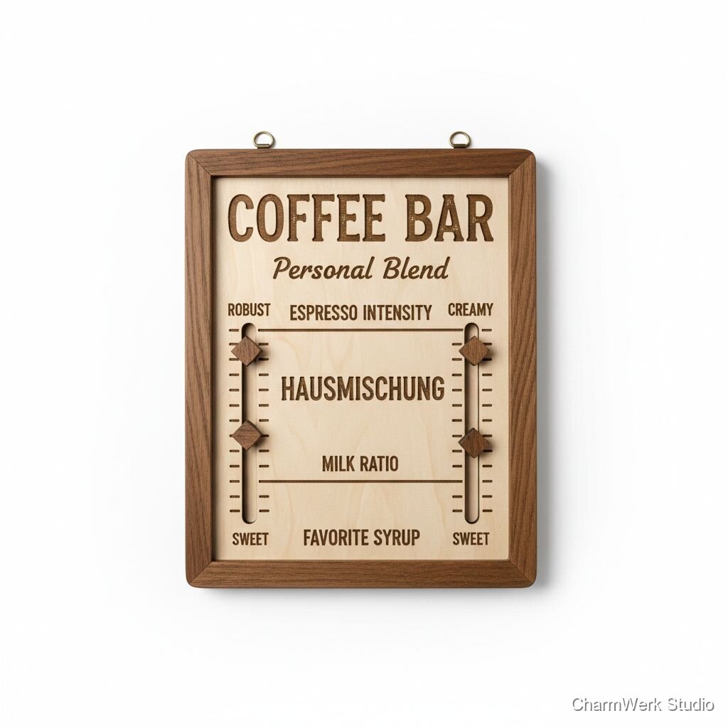 CNC-„Coffee Bar“-Schild mit persönlicher Mischung