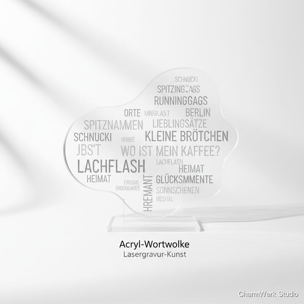 Acryl-„Wortwolke“ eurer Insider-Wörter