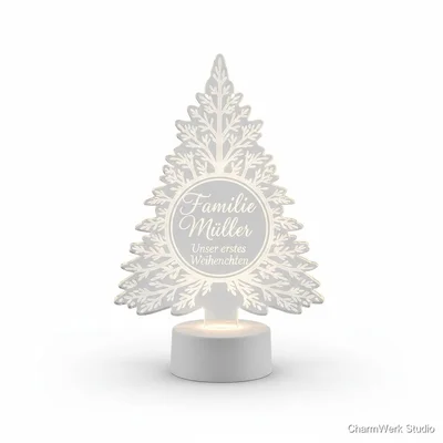 Acryl-LED-Topper für den Weihnachtsbaum mit Familienname