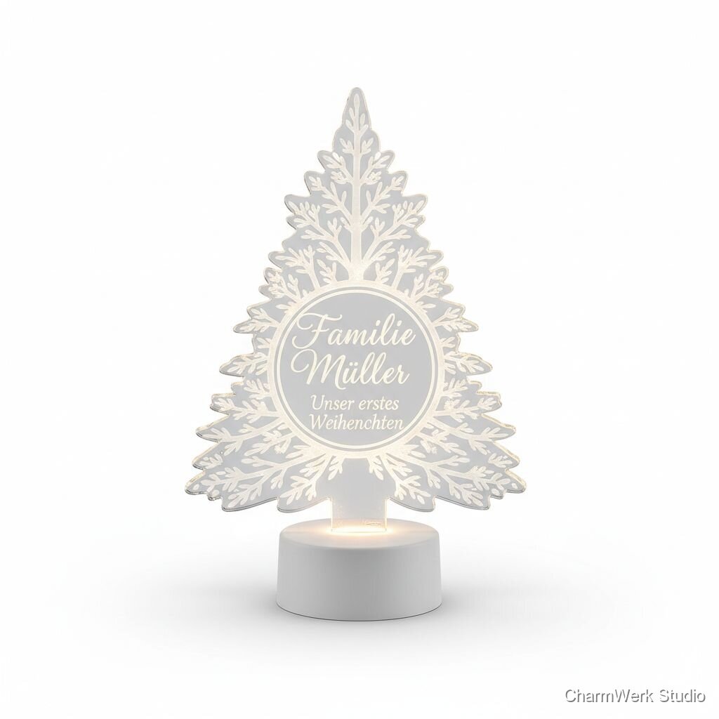 Acryl-LED-Topper für den Weihnachtsbaum mit Familienname