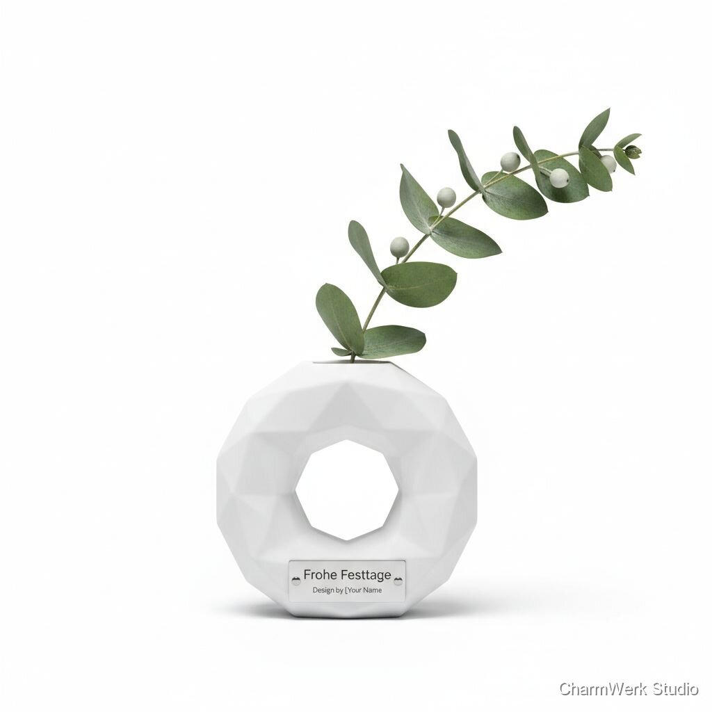 3D-gedruckte Mini-Kranz-Vase für Tannenzweig-Deko