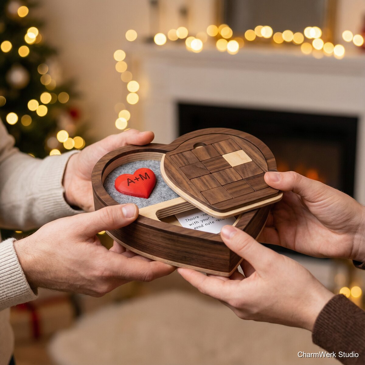 Puzzle-Herzbox mit Geheimfach für Botschaft - Lifestyle