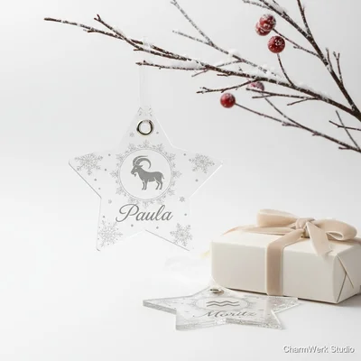 Acryl-Geschenkanhänger „Sternzeichen im Winterlook“