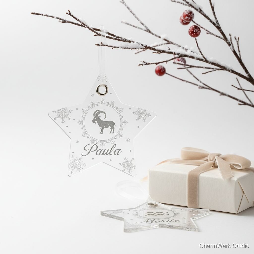 Acryl-Geschenkanhänger „Sternzeichen im Winterlook“