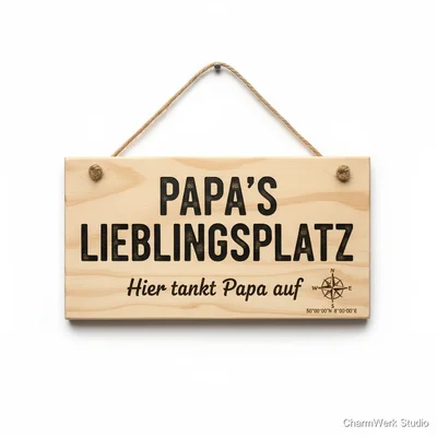 Mini-Bar-Schild aus Holz „Papa’s Lieblingsplatz“