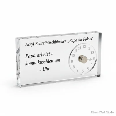 Acryl-Schreibtischblocker „Papa im Fokus“