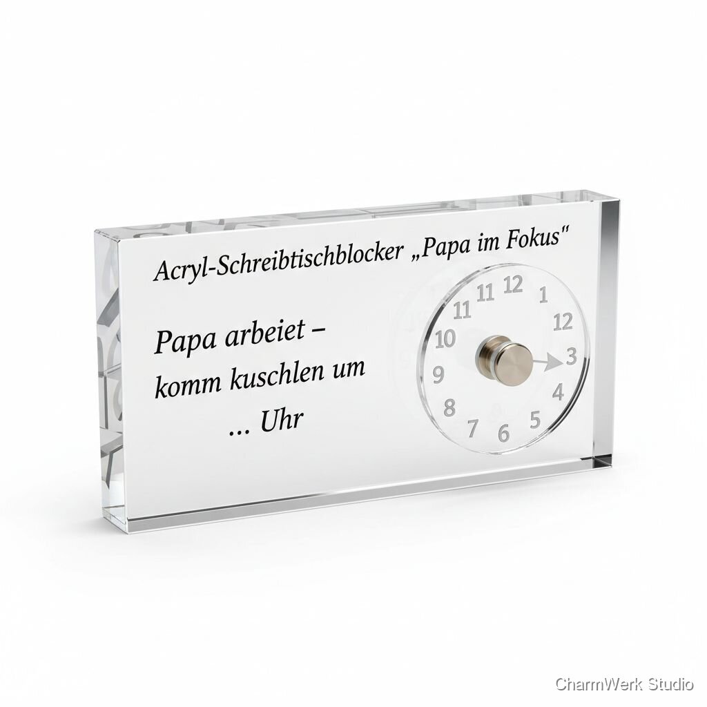Acryl-Schreibtischblocker „Papa im Fokus“