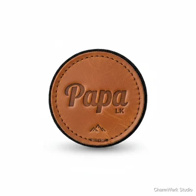 Graviertes Leder-Patch für Cap „Papa“