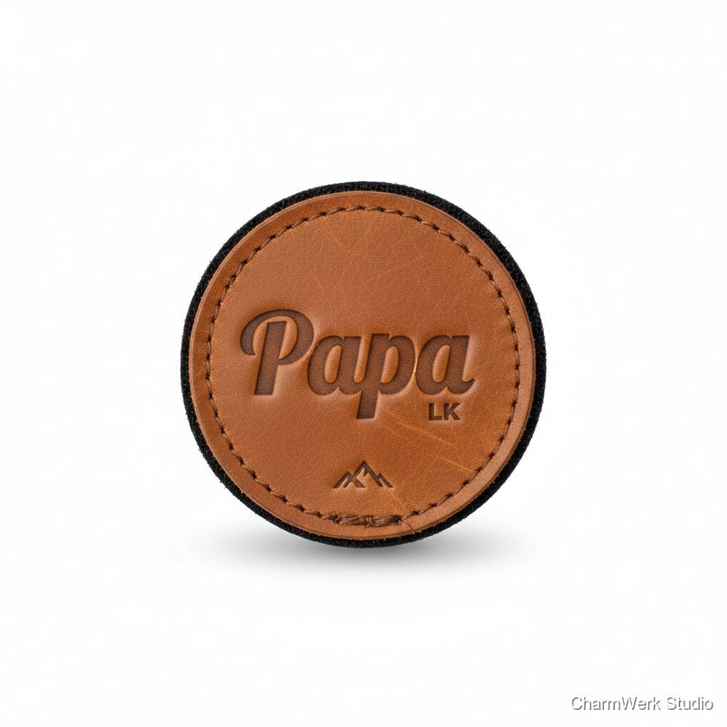 Graviertes Leder-Patch für Cap „Papa“