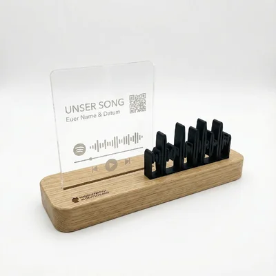 Acryl-Spotify-Album mit Holzständer und 3D-Welle
