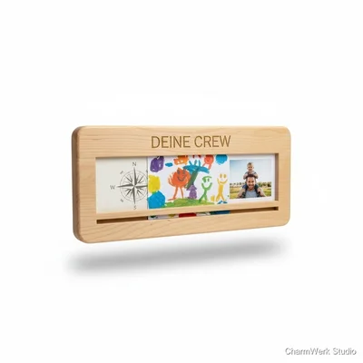 Holz-Postkartenrahmen „Deine Crew“