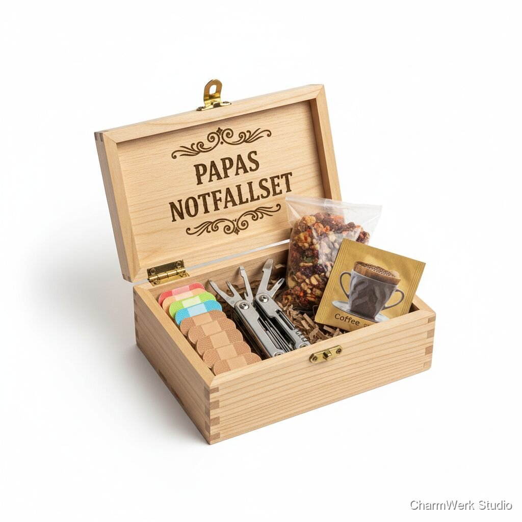 Holz-„Erste-Hilfe“-Box für Papa-Momente