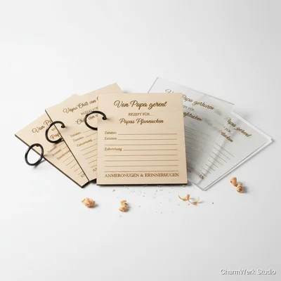 Graviertes Rezeptkarten-Set „Von Papa gelernt“