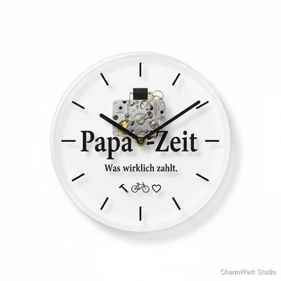 Acryl-Uhr „Papa-Zeit“ mit Widmung
