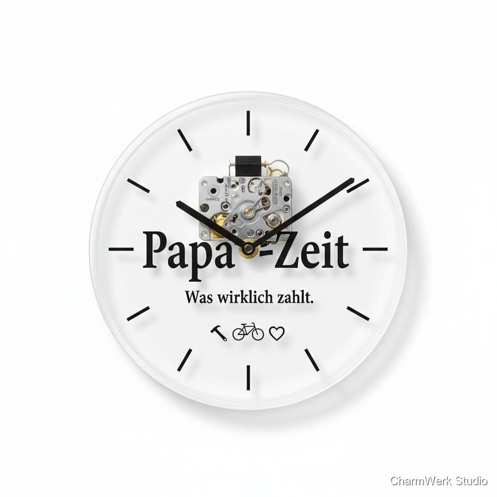 Acryl-Uhr „Papa-Zeit“ mit Widmung