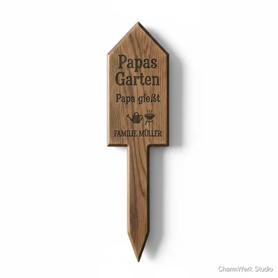 Gravierter Garten-Stecker „Papas Revier“