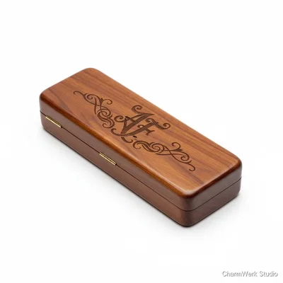 Graviertes Zigarren-/Stifte-Etui aus Holz