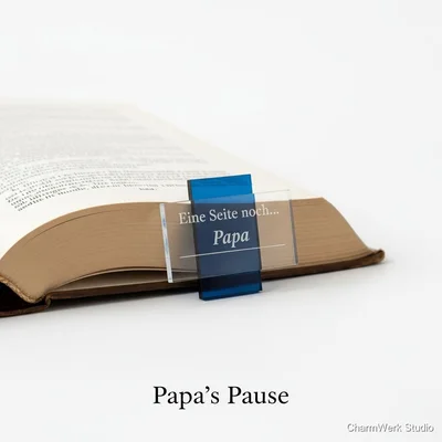 Acryl-Bookmark-Clip „Papa’s Pause“